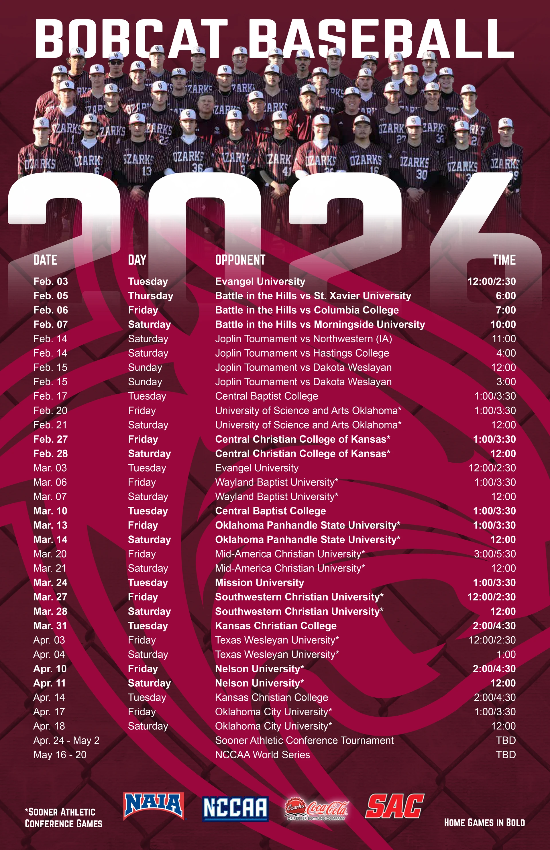 2024 schedule poster